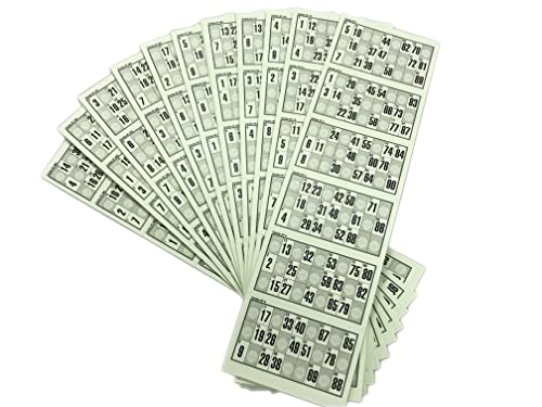 Genérico 480 Cartones de Números Troquelados para Bingo Tradicional de 90 Bolas (Verde)