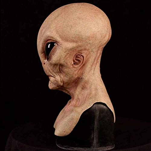 Giftik Scary Alien Máscara de cabeza completa, cubierta de cabeza alienígena de Halloween para adultos y niños, Alien realista para Halloween, cosplay, juego de bromas, Pascua, carnaval