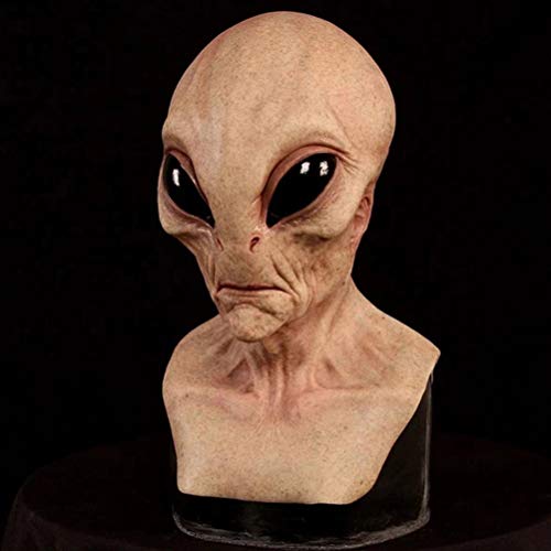 Giftik Scary Alien Máscara de cabeza completa, cubierta de cabeza alienígena de Halloween para adultos y niños, Alien realista para Halloween, cosplay, juego de bromas, Pascua, carnaval
