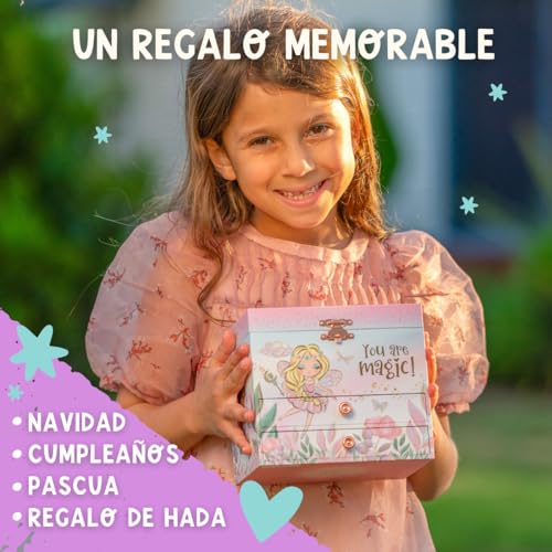 Giggle & Honey Joyero Musical de Hada para Niñas - Caja de Música para Niños con Hada Giratoria y Espejo, Regalo de Cumpleaños para Niñas, Joyero Infantil para Edades 3-10 - 17,1 x 13,3 x 15,2 cm