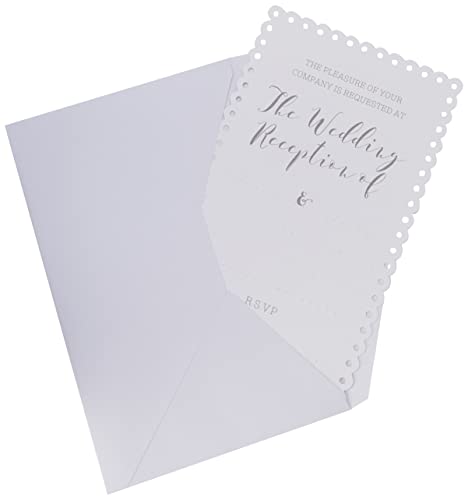 Ginger Ray Reception Invitations 10 Pack Invitaciones-Noche, Blanco