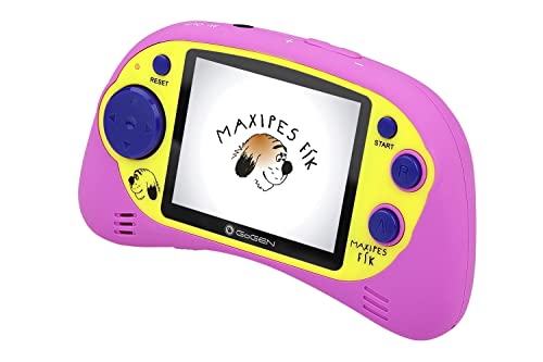 GoGEN Maxipes Consola de juegos I 200 juegos I Pantalla LCD 2.7" I 16 bits I Toma de auriculares I 3 x AAA o cable USB I Portátil para niños I (rosa)