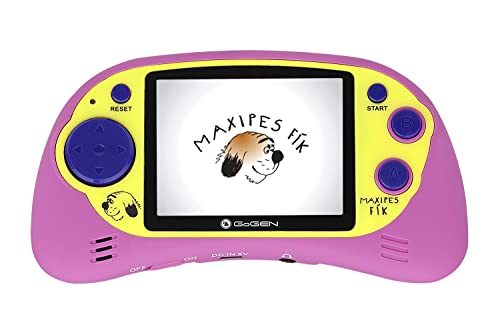 GoGEN Maxipes Consola de juegos I 200 juegos I Pantalla LCD 2.7" I 16 bits I Toma de auriculares I 3 x AAA o cable USB I Portátil para niños I (rosa)