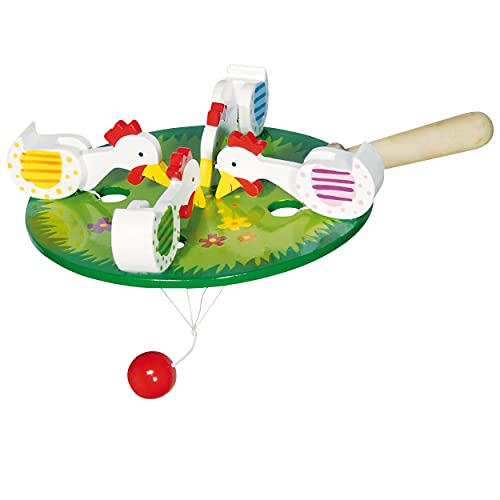 Goki 4 gallinas picoteando - Juegos y juguetes de habilidad/activos (Multicolor, Madera, 3 año(s), CE, 12,5 cm, 130 g) , color/modelo surtido