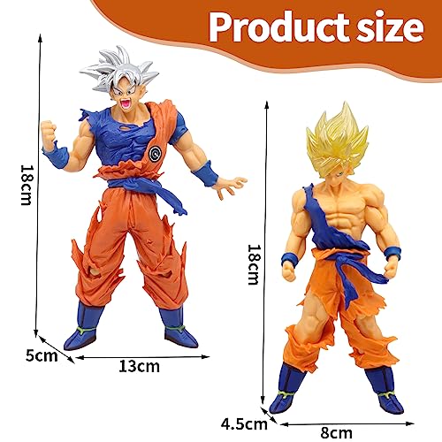 Goku Figura, 2 Piezas Son Goku Super Saiyan Vegeta Anime Modelo Juguetes, Vegeta Goku Estatua Goku Vegeta Figura Juguete, Para Decoración Escritorio Collectibles, Fans Del Niños Adultos Anime Regalo