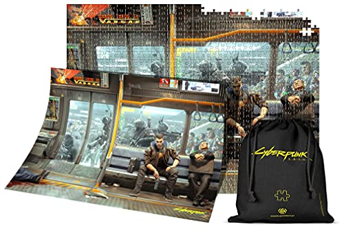 Good Loot Cyberpunk 2077 Metro - Rompecabezas de 1000 Piezas para Adultos y Niños a Partir de 14 Años - Rompecabezas de Juego de 68x48cm con Póster y Bolsa de Transporte - Mercancía Cyberpunk