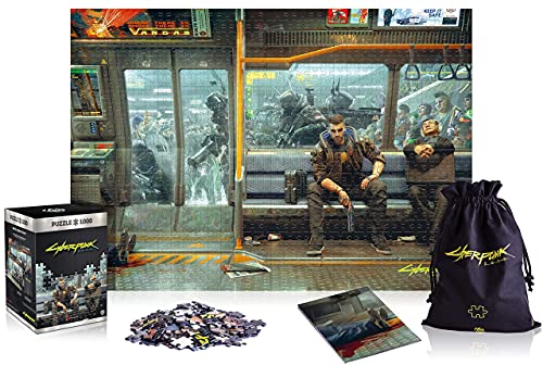 Good Loot Cyberpunk 2077 Metro - Rompecabezas de 1000 Piezas para Adultos y Niños a Partir de 14 Años - Rompecabezas de Juego de 68x48cm con Póster y Bolsa de Transporte - Mercancía Cyberpunk