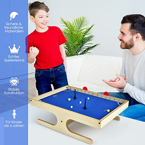 GOPLUS Juego de mesa para 2 personas, mini mesa de juegos magnética con 2 asas, 2 bolas y goleador manual, juego de habilidad para niños, adultos, familia y fiesta, 45 x 33,5 x 14 cm