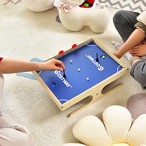 GOPLUS Juego de mesa para 2 personas, mini mesa de juegos magnética con 2 asas, 2 bolas y goleador manual, juego de habilidad para niños, adultos, familia y fiesta, 45 x 33,5 x 14 cm