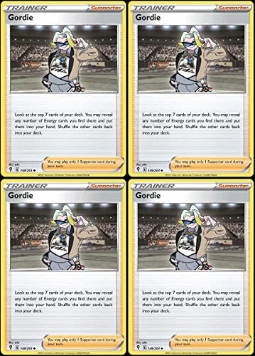 Gordie 149/203 - Cielos evolucionantes - Juego de 4 cartas de partidario de Pokemon