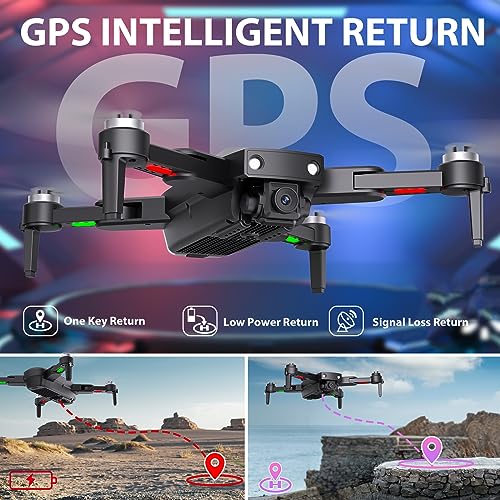 GPS Drone con Cámara para Adultos 4K HD Camara Drones con Motor sin Escobillas Auto Return Home 5G WiFi Transmisión Plegable FPV RC Quadcopter UAV Altitud Hold Follow Me 36 Mins Vuelo