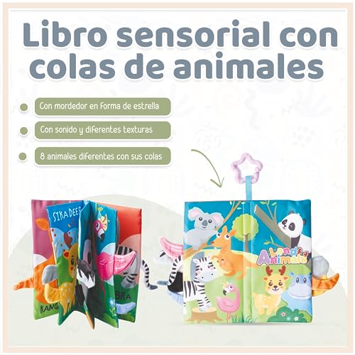 GreatDreams® Juguetes Bebes 0-3 Meses con Sonajeros para Pies y Muñecas (4 pcs), Libro Sensorial Blando y Libro Blando con Formas, Juguetes Bebes, Regalos Bebes Recien Nacidos