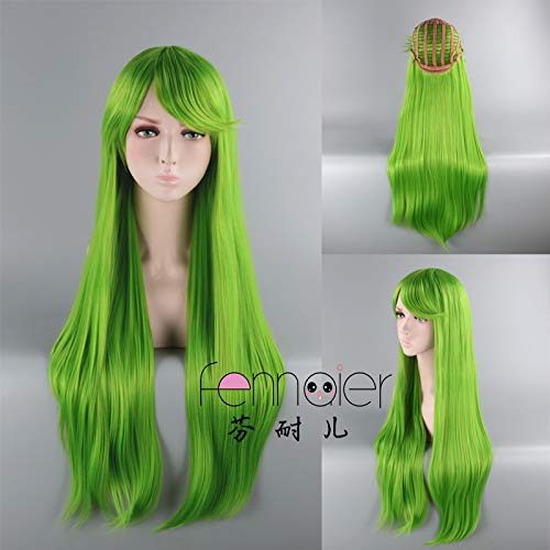 Green Wig ODE GEASS Lelouch of the Rebellion C.C. Cosplay Halloween Straight Long Hair Role Play