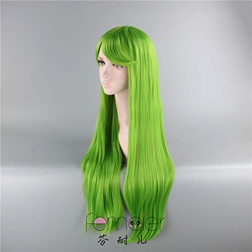 Green Wig ODE GEASS Lelouch of the Rebellion C.C. Cosplay Halloween Straight Long Hair Role Play