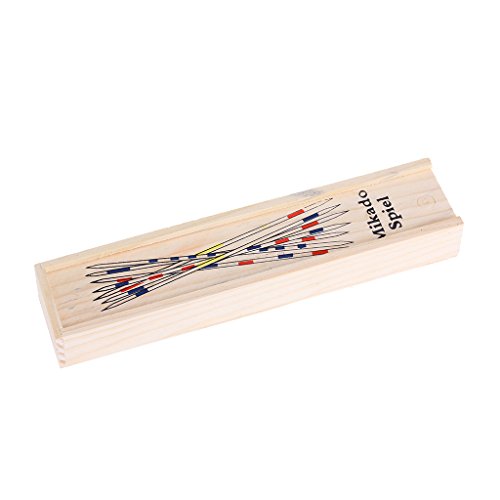 Guangzhou Juego de Palos de Madera para Recoger Mikado Spiel Tradicional, Juego Tradicional con Caja, Palos de Recogida de Juguete con Caja de Madera