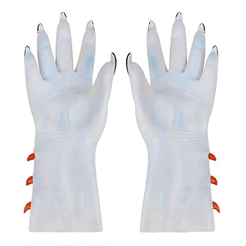 Guantes de hombre lobo de Halloween para hombres y mujeres, horrible demonio, zombi, diablo, bestia, animales, guantes de látex, patas de lobo, garras de lobo, guantes de Halloween, cosplay, disfraz