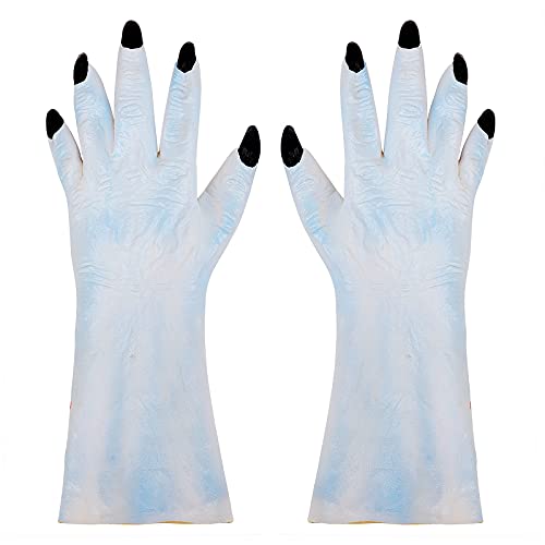 Guantes de hombre lobo de Halloween para hombres y mujeres, horrible demonio, zombi, diablo, bestia, animales, guantes de látex, patas de lobo, garras de lobo, guantes de Halloween, cosplay, disfraz