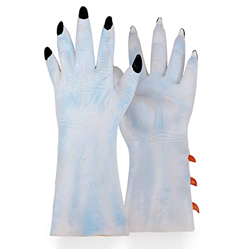 Guantes de hombre lobo de Halloween para hombres y mujeres, horrible demonio, zombi, diablo, bestia, animales, guantes de látex, patas de lobo, garras de lobo, guantes de Halloween, cosplay, disfraz