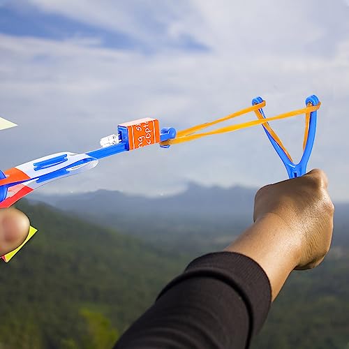 GUBOOM Helicóptero Vuelo Juguete, 15 Piezas LED Lanzador de Cohetes para Niños, Cohete Lanzador Aire Juguete, Juguetes Luminosos para Niños Adultos para Actividades Juegos al Aire Libre