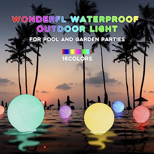 Gusengo Piscina - Pelota Playa Inflable Impermeable con Luz Led | Led Pelota Hinchable Playa 40cm | Pelotas Saltarinas Inflable Luminosa para Adultos Niños con 16 Colores