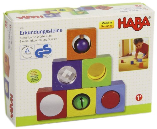 HABA 1192 Discovery Blocks- Colourful and Stable First Building Blocks Made of Beech Wood, for Ages 1 and Up (Made in Germany)