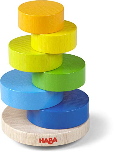 HABA 305403 - Juego de Apilar Torre Tambaleante, Juego de destreza de Madera. Más 2 años