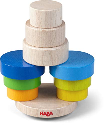 HABA 305403 - Juego de Apilar Torre Tambaleante, Juego de destreza de Madera. Más 2 años