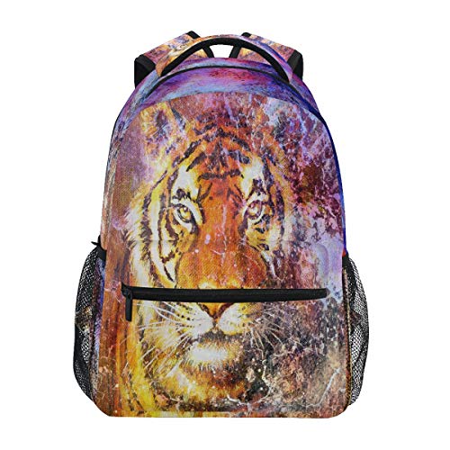 HaJie - Mochila de viaje con estampado de tigre y estampado de animales de gran capacidad, mochila informal, para el colegio, con correas para el hombro, para mujer, hombre, adolescente y niños