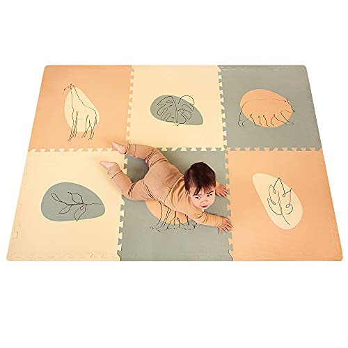 Hakuna Matte Alfombra Grande de Puzzle para bebés de 1,8 x 1,2 m, 6 Placas XXL de 60 x 60 cm con Motivos de Selva, 20% más Gruesa en un Embalaje reciclable, sin sustancias nocivas e inodora