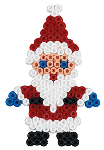 Hama Perlen 4117 Juego de Navidad pequeño con aprox. 450 cuentas de planchado Midi de colores con diámetro de 5 mm, 2 placas para bolígrafos, incluye papel de planchado, diversión creativa para