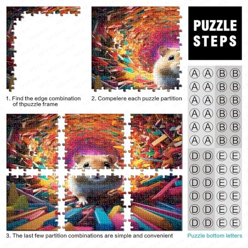 Hamsters Rompecabezas De Madera: Multicoloured Maze Juego De Desafío Mental Y Diversión para Adultos Y Adolescentes - Regalo Ideal para Pareja Y Amigos 500pcs (52x38cm)