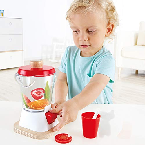 Hape Smoothie Blender , Multicoloured Kitchen Smoothie Machine Playset Complete with Cups and Straws