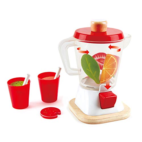 Hape Smoothie Blender , Multicoloured Kitchen Smoothie Machine Playset Complete with Cups and Straws