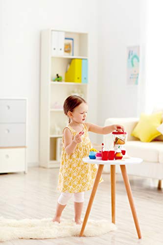 Hape Smoothie Blender , Multicoloured Kitchen Smoothie Machine Playset Complete with Cups and Straws