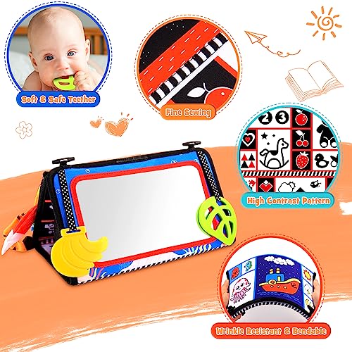 HappyKidsClub Juguetes Bebes 0-12 Meses, Espejo Montessori Bebe Juguetes Montessori 1 2 Años Libro Sensorial Tela Bebe 0-12 Meses Regalos Originales Bebes 1 Año Recien Nacido Niño Juegos Educativos