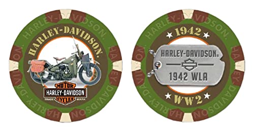 Harley-Davidson Serie Militar Delta 3 1942 WLA Fichas de Poker coleccionables 6744