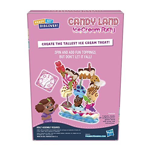 Hasbro Gaming Candy Land - Juego preescolar de fiesta de helados para 2-4 jugadores, juegos para preescolares, a partir de 3 años