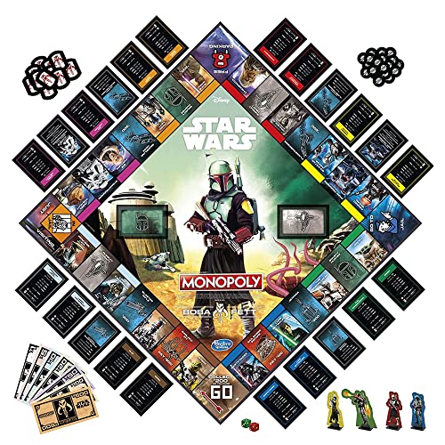 Hasbro Gaming Monopoly: Juego de Mesa Star Wars Boba Fett Edition para niños a Partir de 8 años Versión INGLÉS