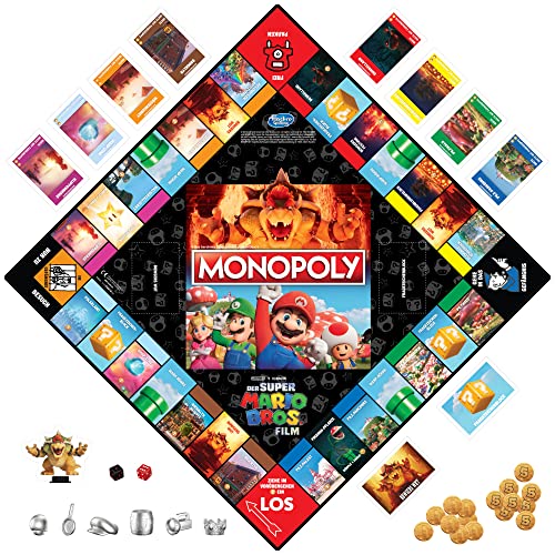 Hasbro Gaming Monopoly Super Mario Bros. Film Edition - Juego de Mesa para niños, Incluye Figura de Bowser