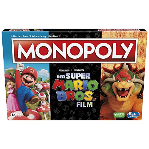 Hasbro Gaming Monopoly Super Mario Bros. Film Edition - Juego de Mesa para niños, Incluye Figura de Bowser