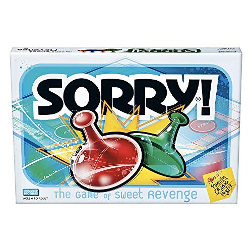 Hasbro Gaming Sorry! Parker Brothers Family Juego de mesa para 2 a 4 jugadores de 6 años en adelante (exclusivo de Amazon)