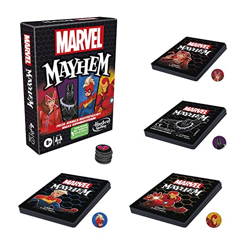 Hasbro Juego de Cartas Marvel Mayhem, Multicolor, para 8 años (lenguaje - Pulido)