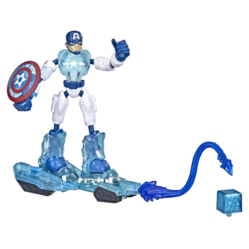 Hasbro Marvel Avengers Bend and Flex Missions Captain America Ice Mission Figure, 15-cm-Scale Bendable Toy for Ages 4 and Up, Multicolor, F5868