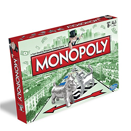 Hasbro Monopoly Niños y adultos Simulación económica - Juego de tablero (Simulación económica, Niños y adultos, Niño/niña, 8 año(s), Interior, 8 Tokens, 28 Title Deed Cards, 16 Chance Cards, 16 Community Chest Cards, 32 Houses, 12 Hotels, 2 Di)