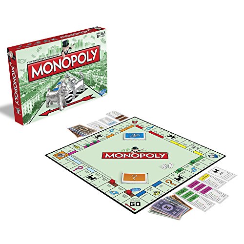 Hasbro Monopoly Niños y adultos Simulación económica - Juego de tablero (Simulación económica, Niños y adultos, Niño/niña, 8 año(s), Interior, 8 Tokens, 28 Title Deed Cards, 16 Chance Cards, 16 Community Chest Cards, 32 Houses, 12 Hotels, 2 Di)