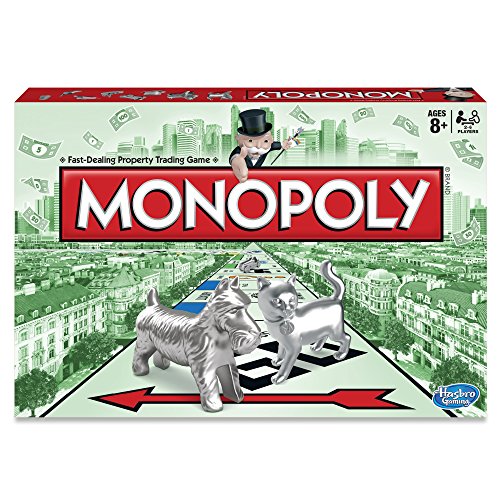 Hasbro Monopoly Niños y adultos Simulación económica - Juego de tablero (Simulación económica, Niños y adultos, Niño/niña, 8 año(s), Interior, 8 Tokens, 28 Title Deed Cards, 16 Chance Cards, 16 Community Chest Cards, 32 Houses, 12 Hotels, 2 Di)