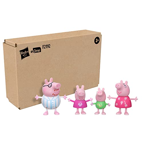 Hasbro - Peppa Pig Peppa's Adventures - Juego de 4 Figuras de la Familia en Pijamas, a Partir de 3 años