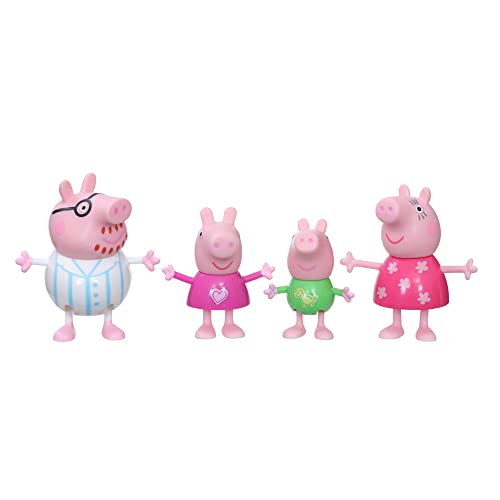 Hasbro - Peppa Pig Peppa's Adventures - Juego de 4 Figuras de la Familia en Pijamas, a Partir de 3 años