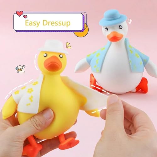 HAZARA 2PCS Juguetes para aliviar el estrés Pato de Vestir, Rebote Creativo Alivio del estrés Vent Juguetes Pato, los niños apriete Juguetes sensoriales Fiesta de diversión