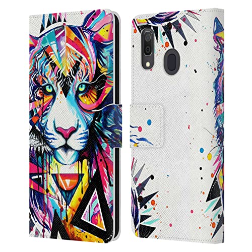 Head Case Designs Licenciado Oficialmente Pixie Cold Tigre destrozado Gatos Carcasa de Cuero Tipo Libro Compatible con Galaxy A33 5G (2022)